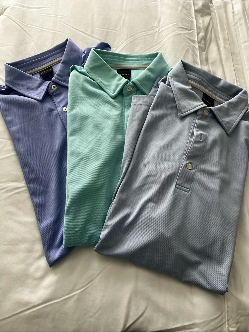 Dunning Golf Men's Performance Polo Shirt Bundle (3): Size Large